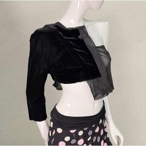 Comme des Garçons AD 1998 Deconstructed Cropped Top Sheer & Velvet Panel Archive